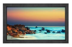 Güneş Batımı ve Berrak Deniz Tablosu Siyah Ahşap - 45x30