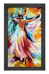 Dans Eden Çift Tablosu Siyah Ahşap Çerçeve - 50x90