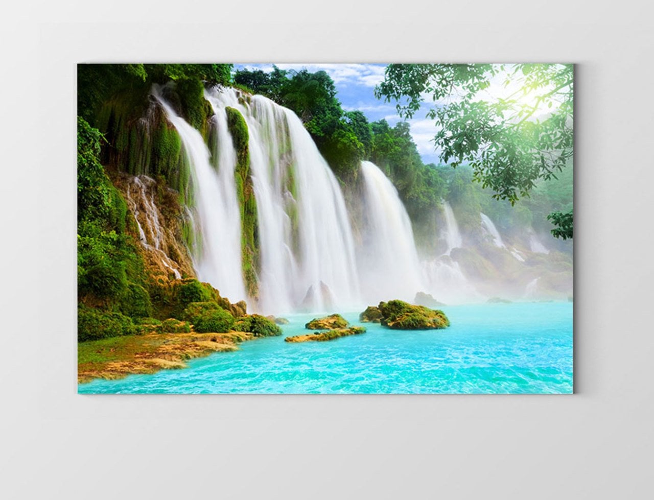 Şelaleler Manzarası  Tablosu Çerçevesiz - 100x150