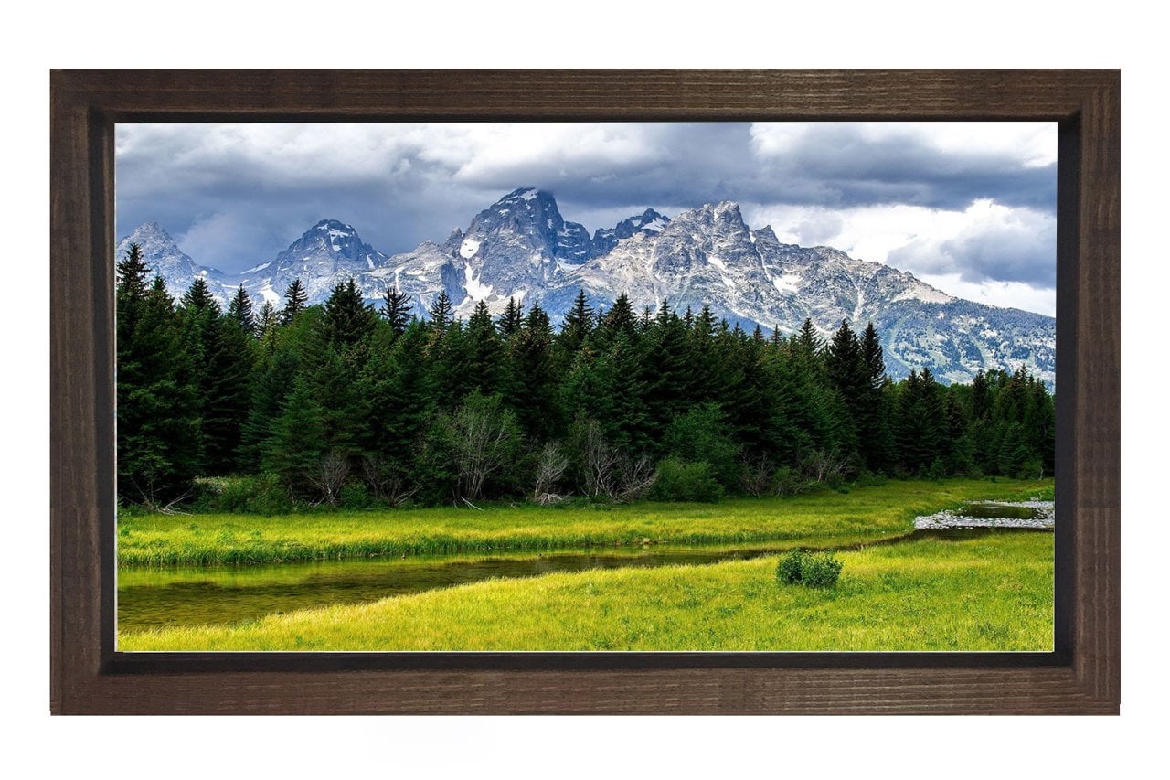 Dağ Ve Orman Manzarası Tablosu Kahverengi Ahşap - 45x30