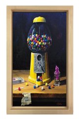 Sakız makinesi Tablosu Naturel Ahşap - 50x90
