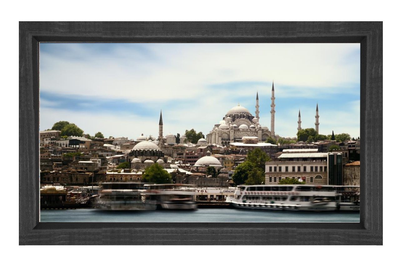 Süleymaniye Camii Tablosu Siyah Ahşap Çerçeve - 40x60
