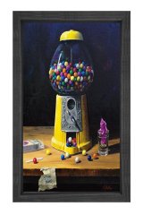 Sakız makinesi Tablosu Siyah Ahşap - 100x150