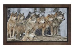 Kurt Köpekleri Tablosu Kahverengi Ahşap - 100x150