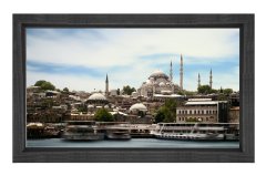 Süleymaniye Camii Tablosu Siyah Ahşap Çerçeve - 70x100