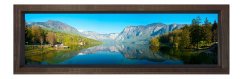 Dağ Manzarası Tablosu Kahverengi Ahşap Çerçeve - 120x40