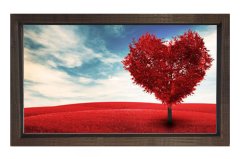 Kalp Manzarası Tablosu Kahverengi Ahşap Çerçeve - 70x100