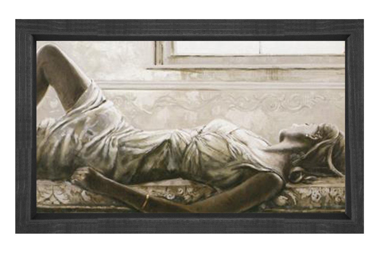 İlisturasyon Kadın Tablosu Siyah Ahşap Çerçeve - 100x150