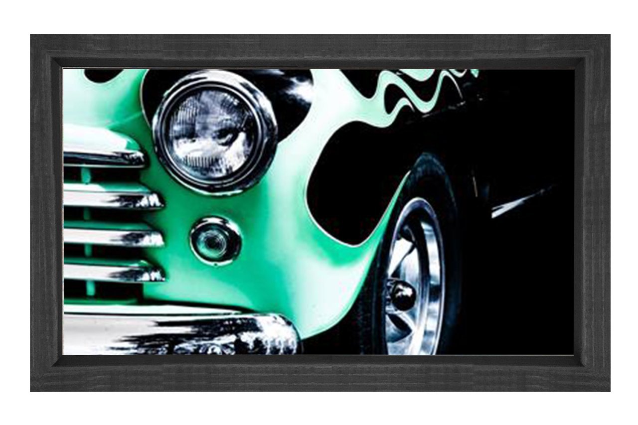 Araba Far Tablosu Siyah Ahşap - 50x90
