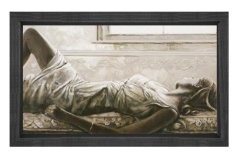 İlisturasyon Kadın Tablosu Siyah Ahşap Çerçeve - 100x200
