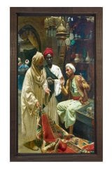 Halı Satıcısı Tablosu Kahverengi Ahşap - 100x150
