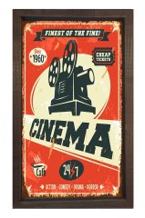Cinema Tablosu Kahverengi Ahşap Çerçeve - 50x70