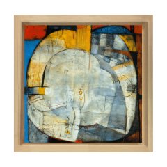 Soyut Reprodüksiyona Tablosu Naturel Ahşap Çerçeve - 50x50