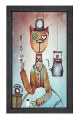 Kedi Tablosu Siyah Ahşap Çerçeve - 40x60