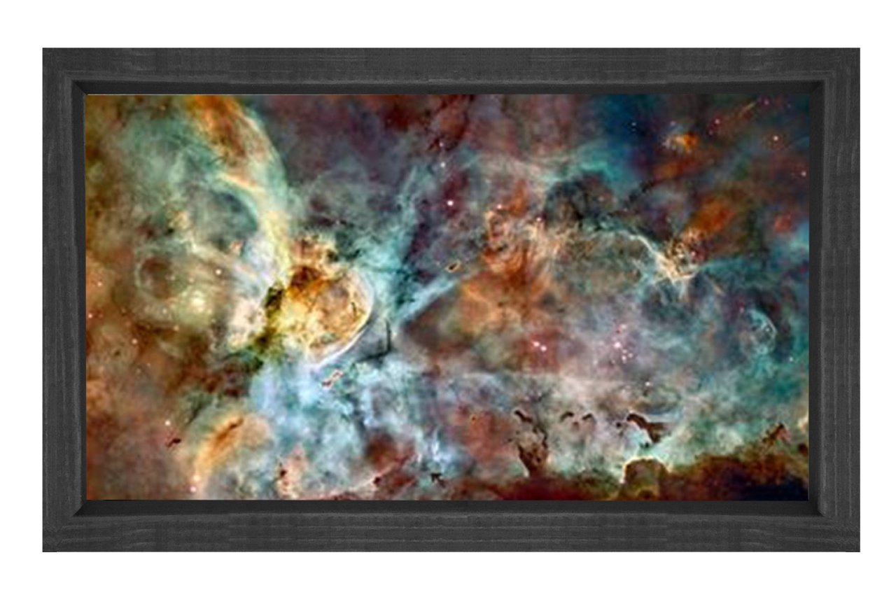 Soyut Reprodüksiyon Tablosu Siyah Ahşap - 50x70