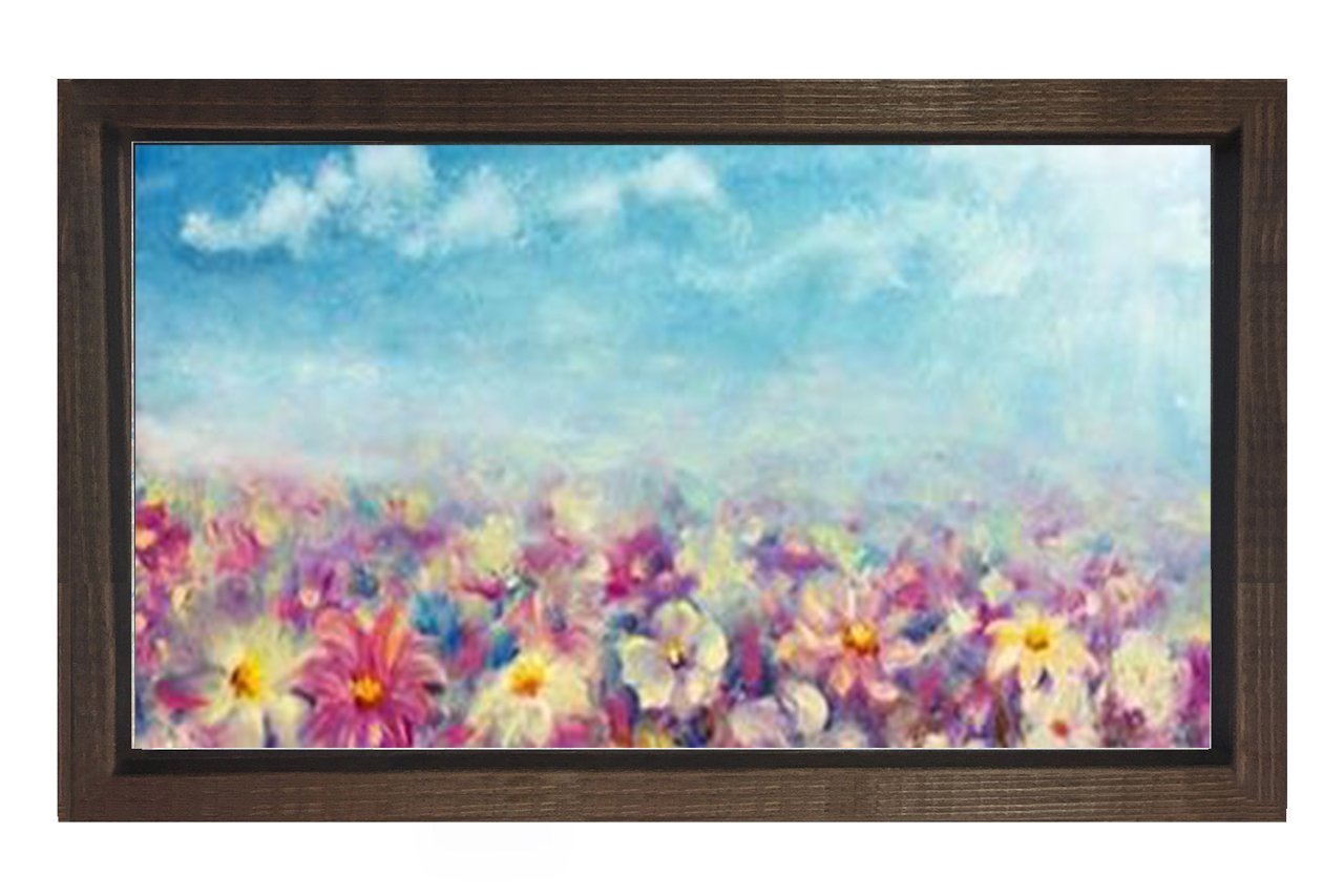 Çiçek Ve Ferahlık Tablosu Kahverengi Ahşap - 100x150