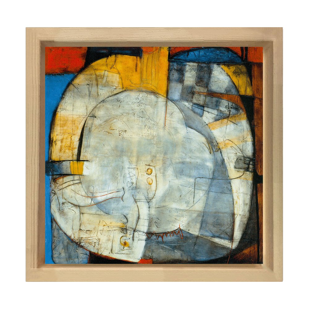 Soyut Reprodüksiyona Tablosu Naturel Ahşap Çerçeve - 70x70