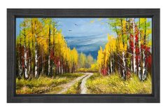 Orman Yolu Tablosu Siyah Ahşap Çerçeve - 50x70