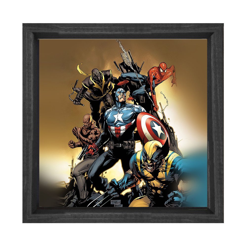 Spiderman Tablosu Siyah Ahşap Çerçeve - 70x70