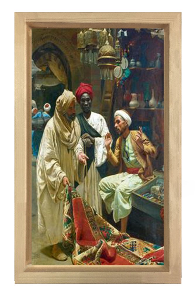Halı Satıcısı Tablosu Naturel Ahşap - 100x150