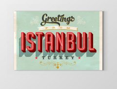 İstanbul'a Hoş Geldiniz Tablosu Çerçevesiz - 100x200