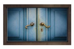 Kapı Tablosu Kahverengi Ahşap Çerçeve - 50x70