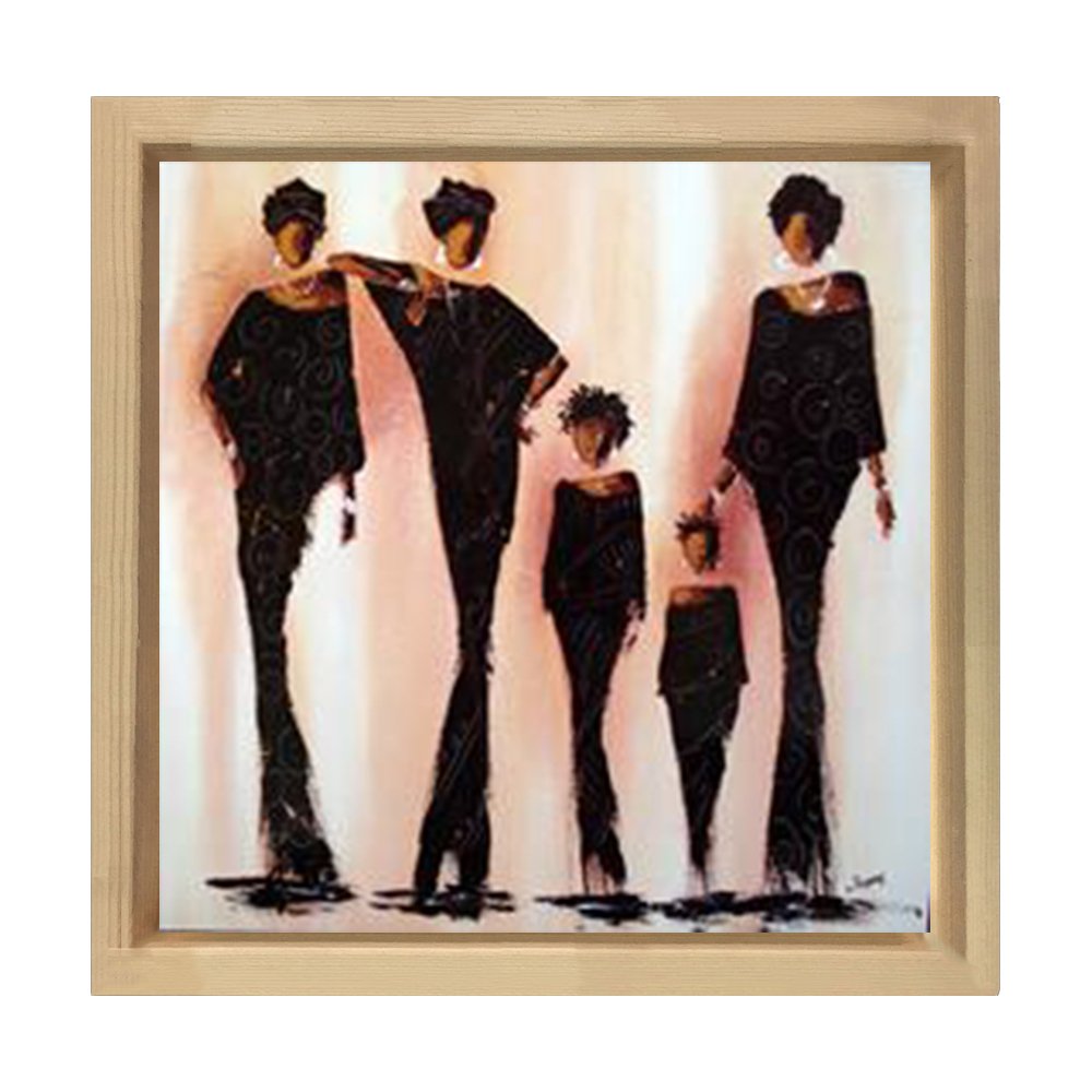 Tarz Kadınları Tablosu Naturel Ahşap Çerçeve - 40x40