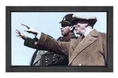 Atatürk İstikbal Göklerde Tablosu Siyah Ahşap - 100x150