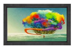 Renk Bulutu Hayal Adam Tablosu Siyah Ahşap Çerçeve - 100x200