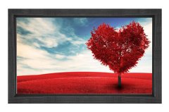 Kalp Manzarası Tablosu Siyah Ahşap Çerçeve - 50x90