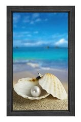 İnci Ve Deniz Tablosu Siyah Ahşap Çerçeve - 45x30