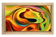 Soyut Reprodüksiyon Tablosu Naturel Ahşap Çerçeve - 70x100