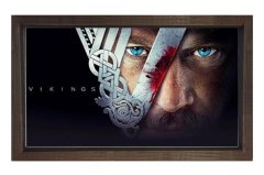 Vikings Dizi Afişi Tablosu Kahverengi Ahşap - 45x30