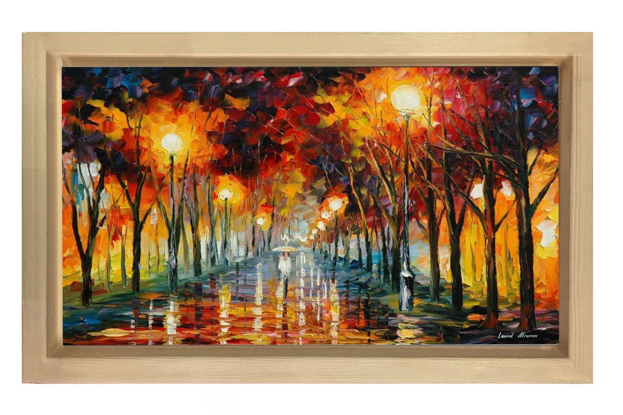 Derinlikli Yol Manzarası Tablosu Naturel Ahşap - 100x150
