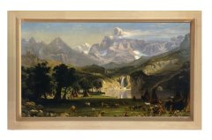 Manzara Reprodüksiyon Tablosu Naturel Ahşap Çerçeve - 100x200
