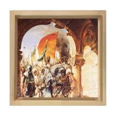İstanbul'un Fethi Tablosu Naturel Ahşap Çerçeve - 50x90