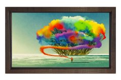 Renk Bulutu Hayal Adam Tablosu Kahverengi Ahşap Çerçeve - 100x150