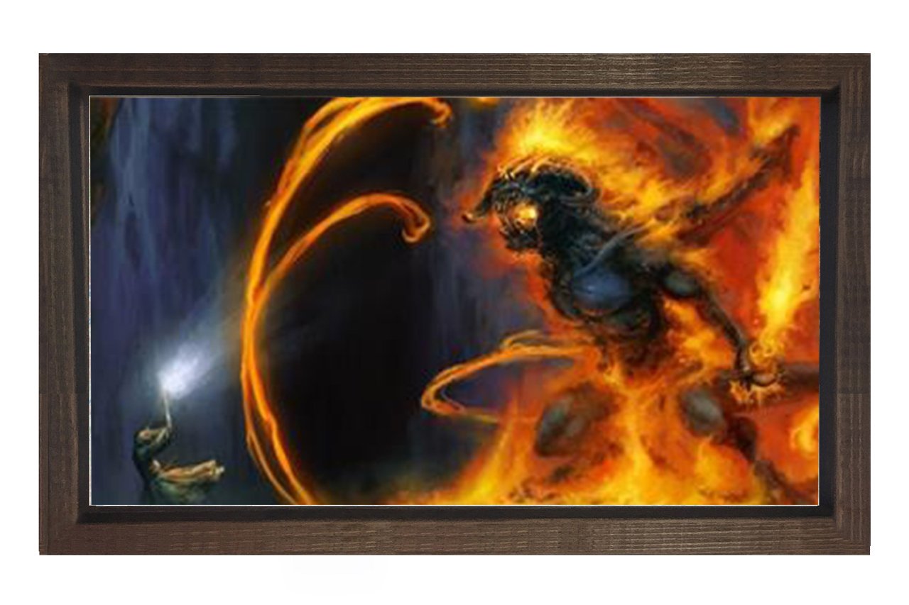 Baldrog VS Gandalf Tablosu Kahverengi Ahşap Çerçeve - 40x60