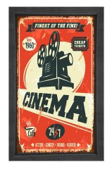 Cinema Tablosu Siyah Ahşap Çerçeve - 50x70