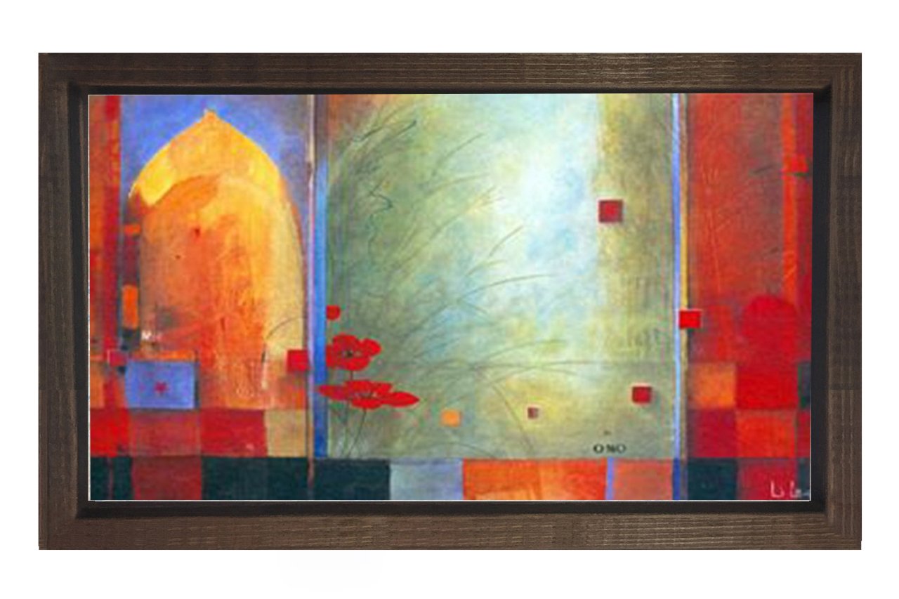 Soyut Reprodüksiyon Tablosu Kahverengi Ahşap - 50x70