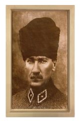Atatürk Eskitme Tablosu Naturel Ahşap - 100x200