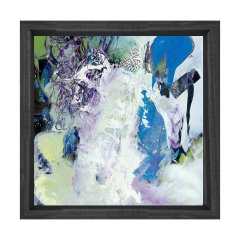 Soyut Reprodüksiyon Tablosu Siyah Ahşap Çerçeve - 50x50