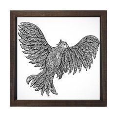 Kartal Boyama Tablo Tablosu Kahverengi Ahşap Çerçeve - 70x70