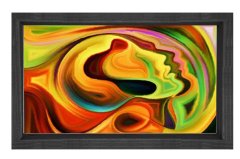 Soyut Reprodüksiyon Tablosu Siyah Ahşap Çerçeve - 70x100