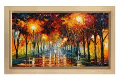 Derinlikli Yol Manzarası Tablosu Naturel Ahşap - 70x100