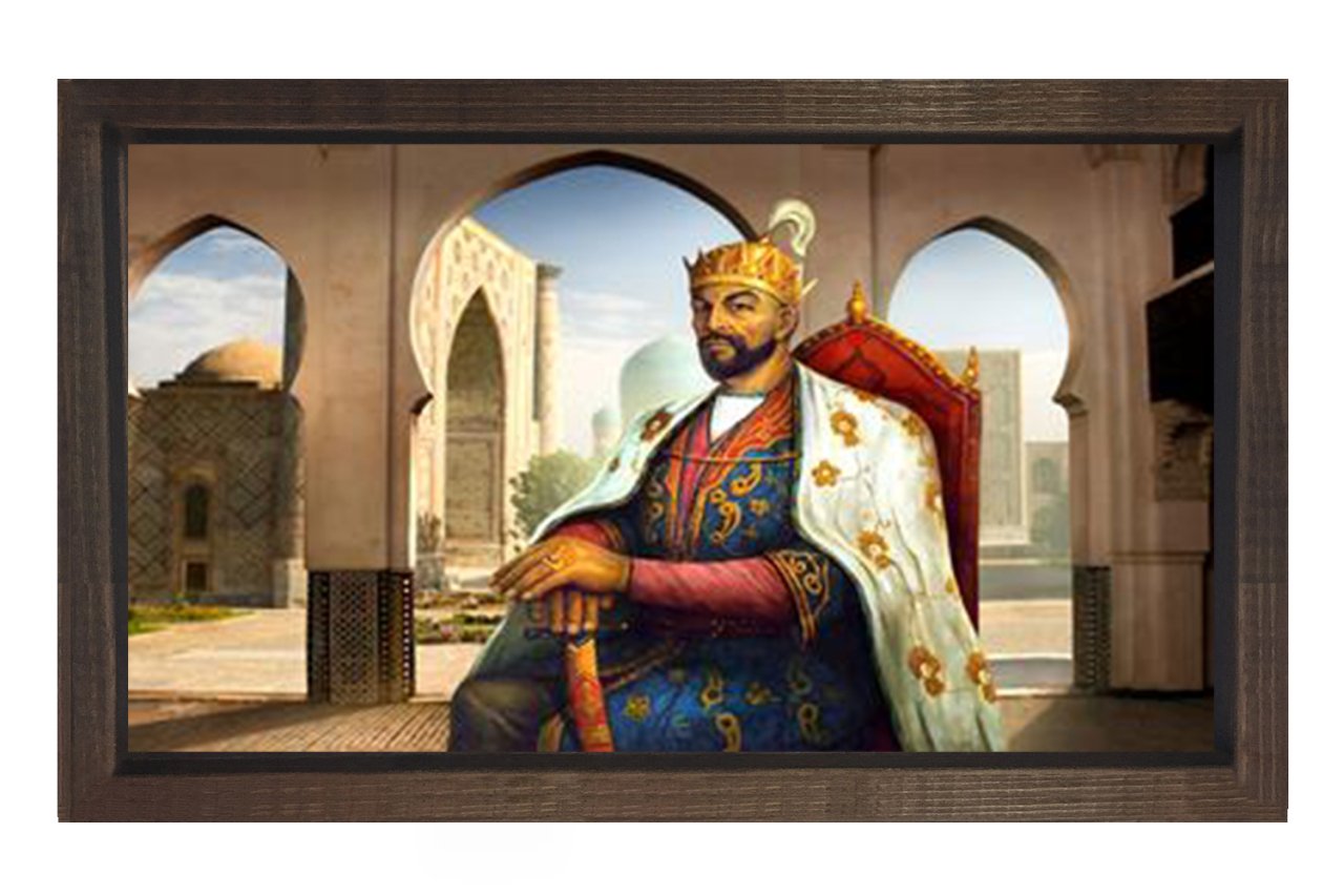 Timur Tablosu Kahverengi Ahşap Çerçeve - 50x90
