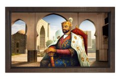 Timur Tablosu Kahverengi Ahşap Çerçeve - 50x90
