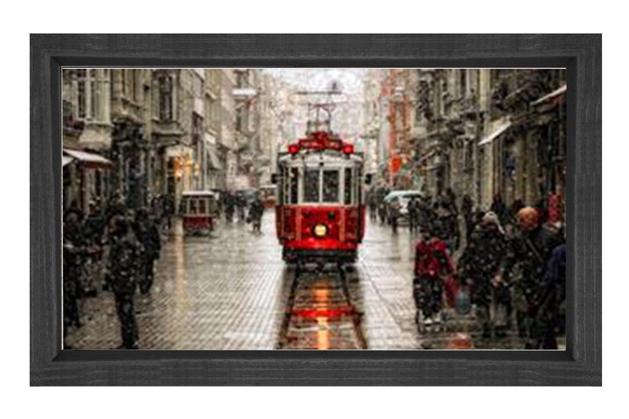 Taksim Meydanı Tablosu Siyah Ahşap Çerçeve - 40x60