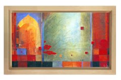 Soyut Reprodüksiyon Tablosu Naturel Ahşap - 40x60