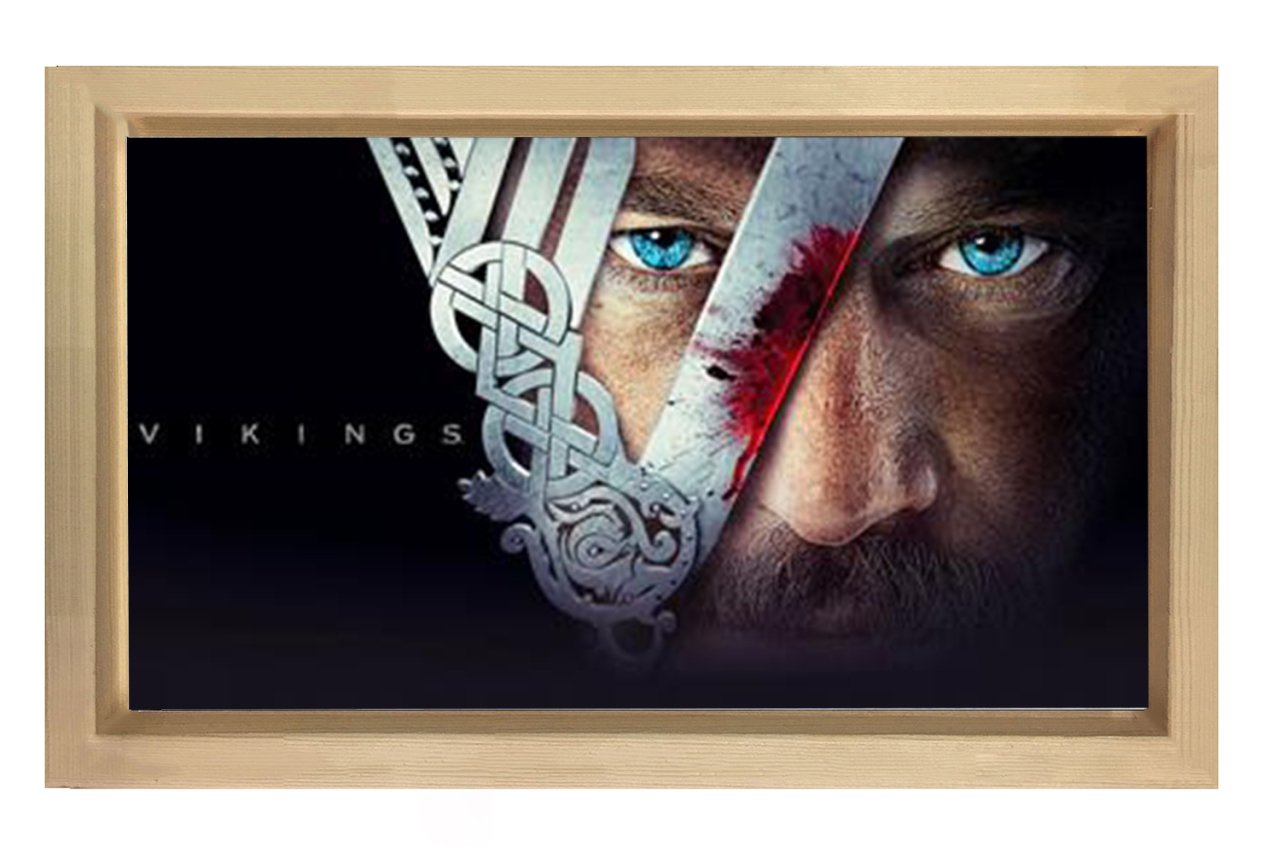 Vikings Dizi Afişi Tablosu Naturel Ahşap - 50x70